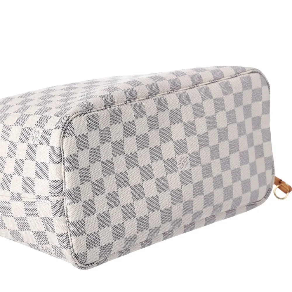 Louis Vuitton Neverfull MM Tote Bag N51107 Damier Azur Beige Multi